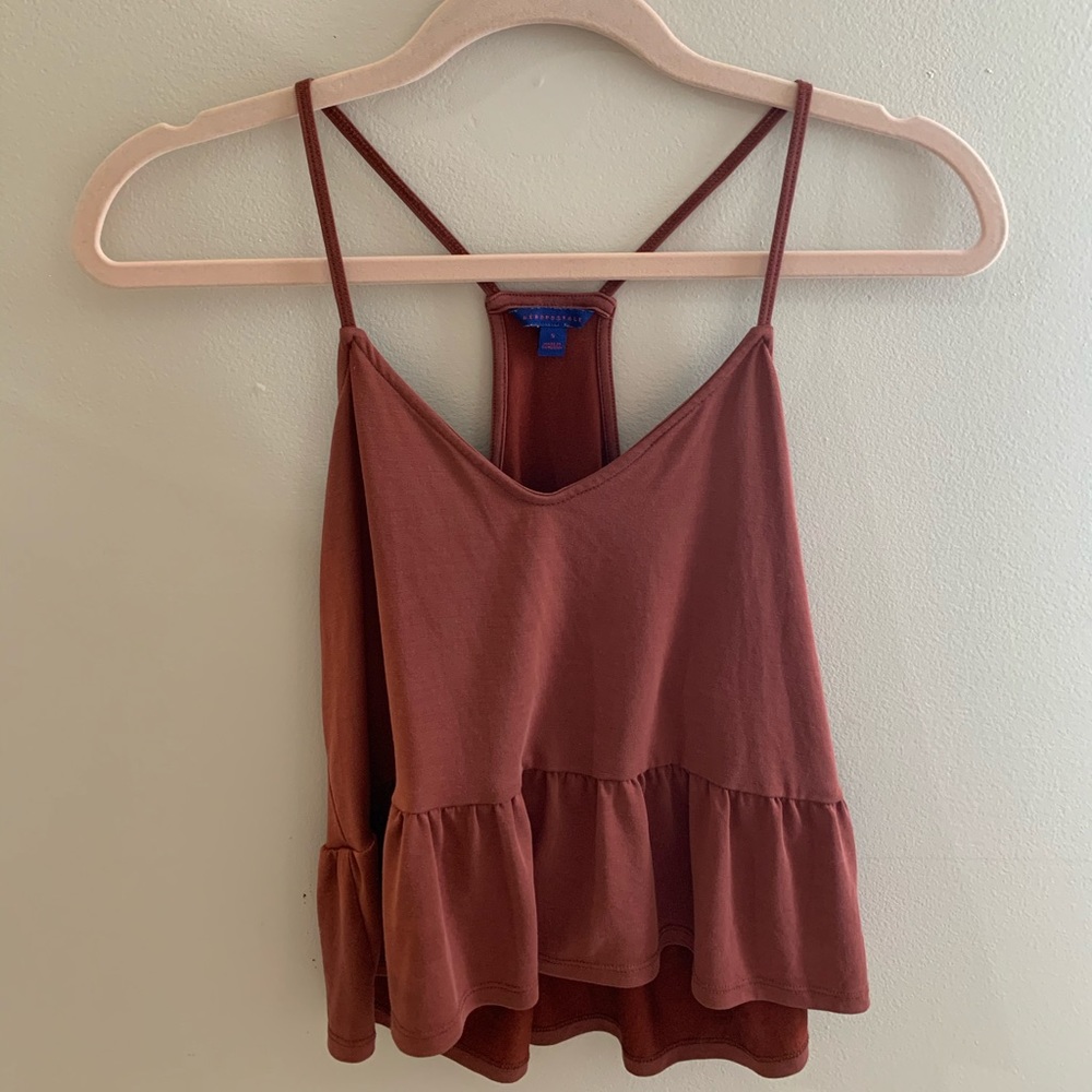 Burgundy flowy tank